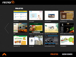 Site da empresa Recriar Tecnologia da Informação.