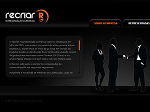 Site da empresa  Recriar Representação Comercial Ltda.